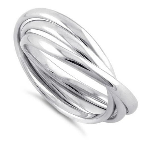 Triple Interlocking Rings 925 Sterling Silver Wedding Trinity Rings,Gift For Her