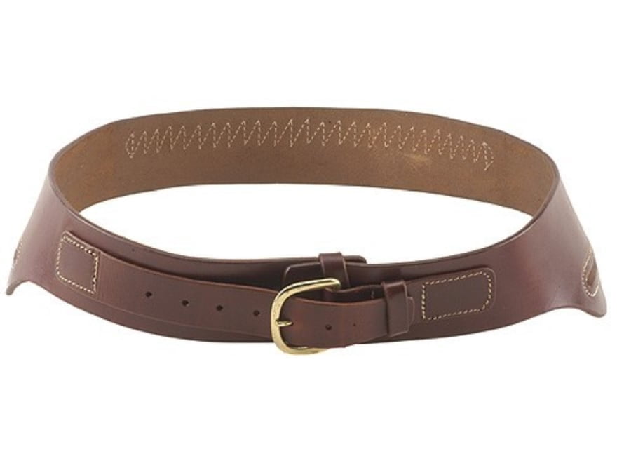 Triple K 111 Conquistador Double Holster Drop-Loop Cartridge Gun Belt 45 Caliber Leather Walnut Oil Medium 33" to 38"