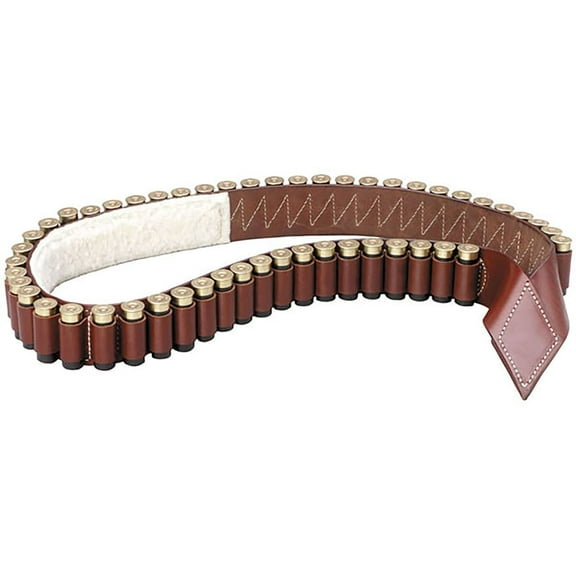 Triple K 208 Shotgun Shell Bandolier 12-Gauge 50-Round Leather Walnut Oil