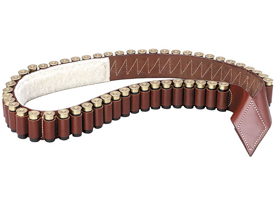 Triple K 208 Shotgun Shell Bandolier 12-Gauge 50-Round Leather Walnut Oil
