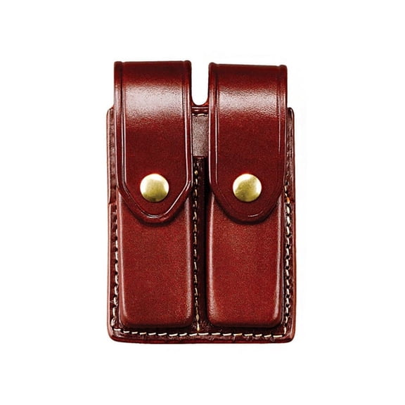 Triple K 45 Dual Magazine Pouch 22 Long Rifle Leather Walnut Oil