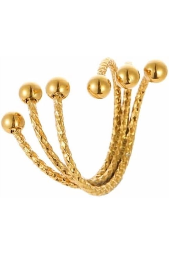 Triple Layered Wave Open Ring for Women Multi Bead Gold Plated Wrapping Ring Adjustable Stacking Rings Minimalist Chic jewelry