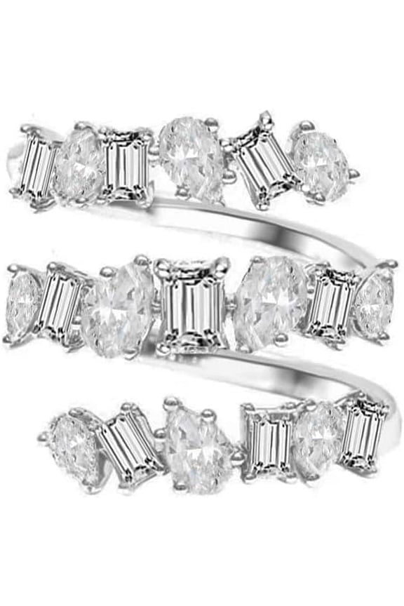 Triple Layers Climber Finger Band for Women Sparkling Rhinestone Crystal CZ Multi Layered Open Statement Rings Promise Engagement Rings Anniversary Bands Expandable Elegant Jewelry Gifts