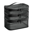 thumbnail image 1 of Triple Layers Cosmetic Travel Bag, Large Capacity Mesh Makeup Organizer, Water-Resistant Toiletry Case, Black, 1 of 5