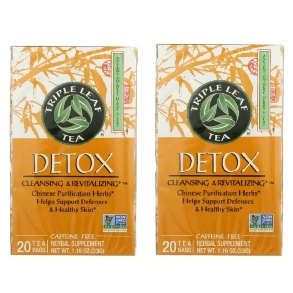 Triple Leaf Detox Tea Cleansing & Revitalizing 20 Tea Bags(2 Boxes)