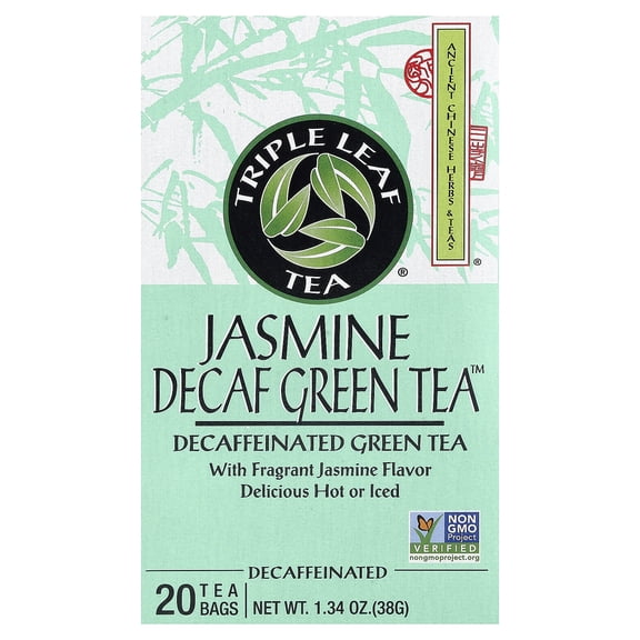 Triple Leaf Tea Jasmine Green Tea - Decaffeinated - Case of 6 - 20 Bags