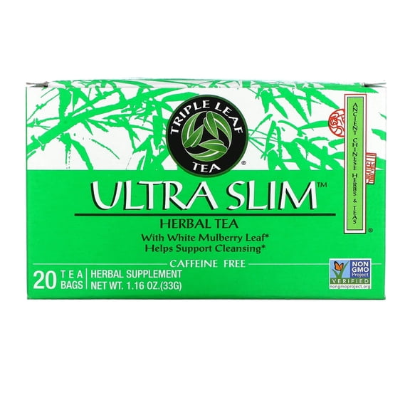 Triple Leaf Tea, Ultra Slim, Herbal Tea, With White Mulberry Leaf, Caffeine-Free, 20 Tea Bags, 1.16 oz (33 g) Pack of 3