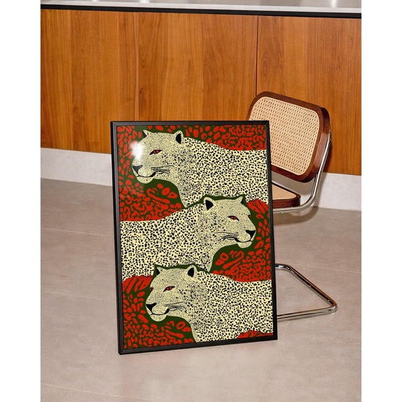 Triple Leopard Wall Art Print, Safari Animal Decor Unframed Paper Print