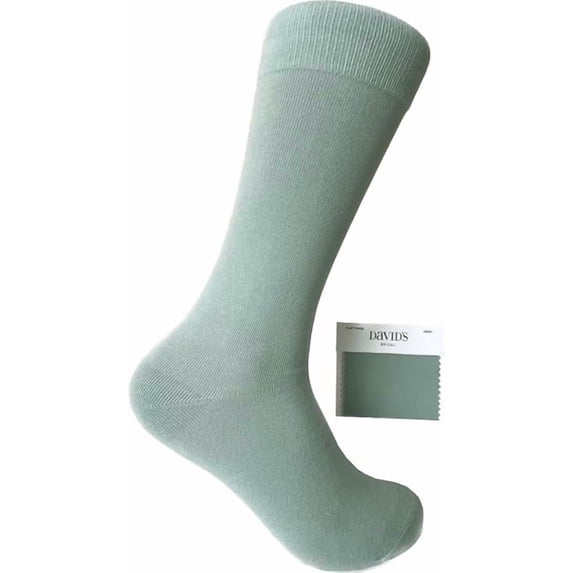 Triple M Plus Men's Solid Color Light Sage Mid-Calf Socks