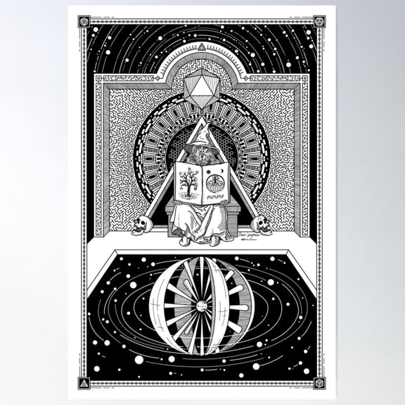 Triple Magician Iv - Brock Springstead Poster Wall Art, Modern Wall Decor For Living Room Bedroom, 8x12 UNFRAMED