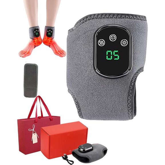 TTOOGO Foot & Body Massager with Heat, Wireless Triple Action Vibration Massage, 3 Modes & 5 Temperature Levels, Rechargeable Smart Timer Wrap for Ankle, Wrist, Knee