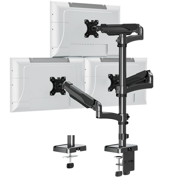 Triple Monitor Mount Fits Max 32" Computer Screen, Holds up to 17.6lbs Each Arm, 3 Monitor Desk Mount, Triple Stand with Tilt Swivel Rotation, VESA Mount 75/100mm