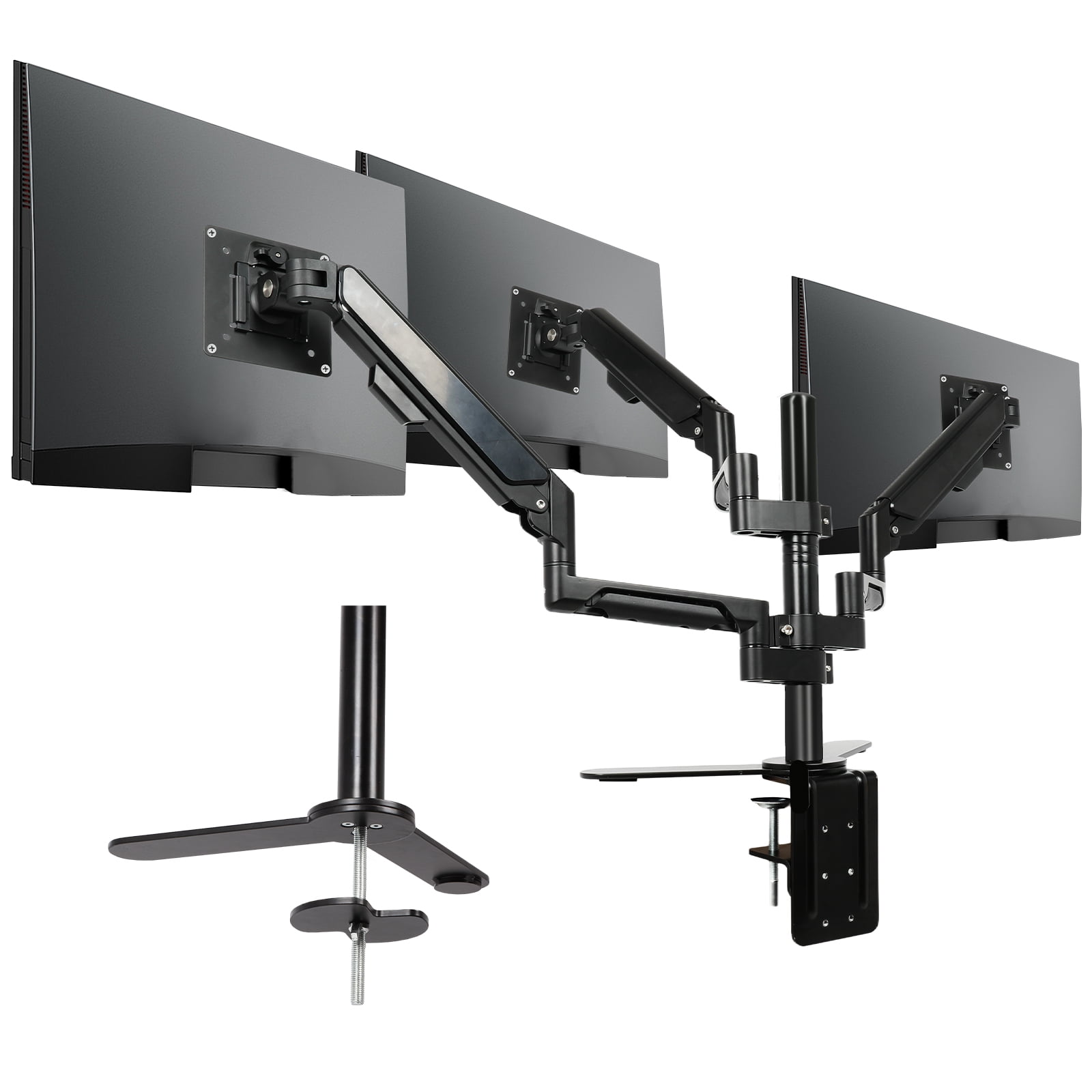 Triple Monitor Mount - Vesa Monitor Mount，Gas Spring Adjustable 3 ...