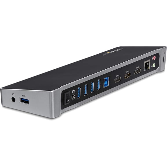 Triple Monitor USB 3.0 Docking Station, 2x 4K DisplayPort & HDMI, USB Type A Universal Laptop Dock, Windows/Mac, TAA