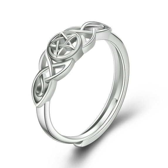 Triple Moon Bands Ring Wicca Jewelry for Women 925 Sterling Silver Pagan Gifts