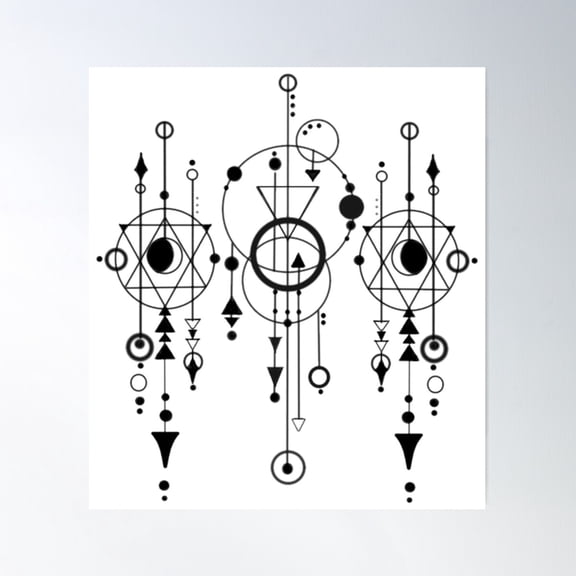 Triple Moon Chandelier Poster Wall Art, Modern Wall Decor For Living Room Bedroom, 16x24 UNFRAMED