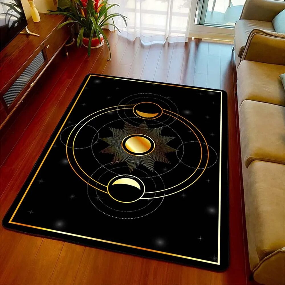 Triple Moon Goddess Carpet Wicca Goth Subculture Rock Romance Nonslip