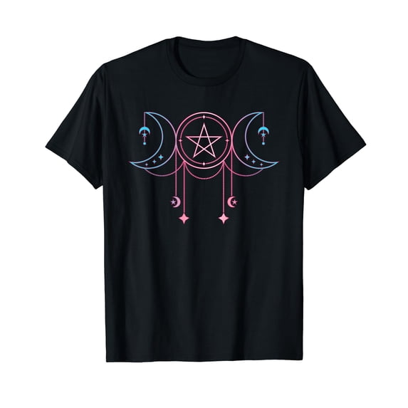 Triple Moon Goddess Pagans Witches T-Shirt for Men Cotton 100% Summer Tops Women