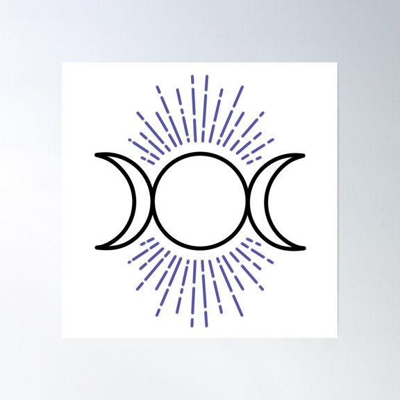 Triple Moon Goddess Poster Wall Art, Modern Wall Decor, 16x16 UNFRAMED