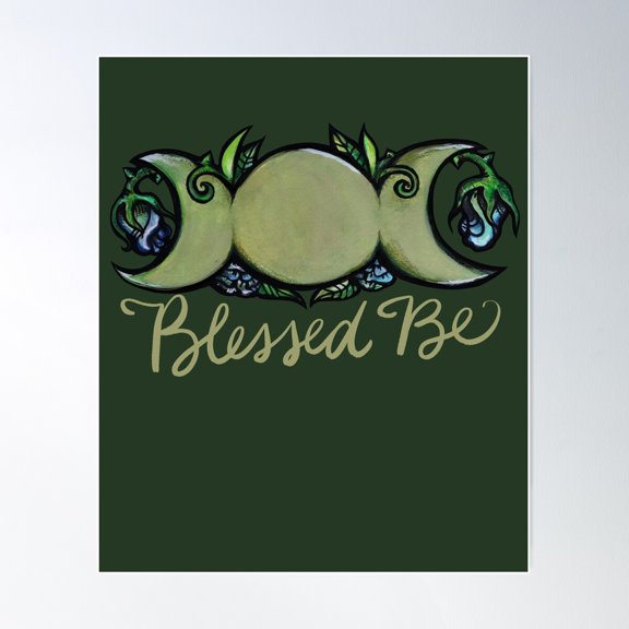 Triple Moon Goddess Poster Wall Art, Modern Wall Decor For Living Room Bedroom, 16x24 UNFRAMED