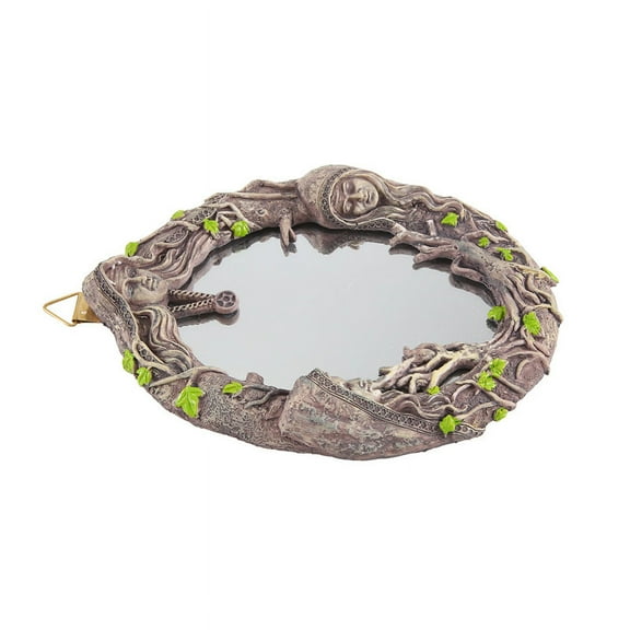 Triple Moon Goddess Wall Mirror Wall-Mounted Mirror with Five-Pointed Retro Hanging Mirror