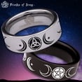 thumbnail image 1 of Triple Moon Tungsten Carbide Ring, 1 of 9