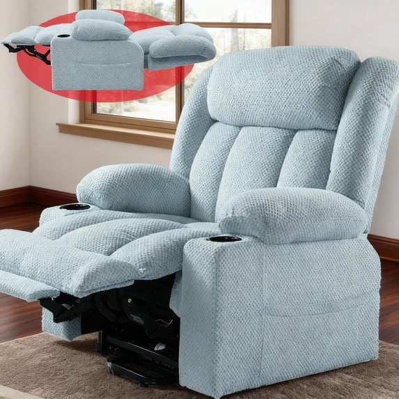 Triple Motor Large-Wide Power Lift Recliner Chair for Elderly Big and Tall, Lay Flat, Heat and Massage, Infinite Position, Power Headrest