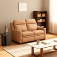 thumbnail image 1 of Triple-Motor Reclining Sofa 55" Genuine Leather Power Zero-Wall Loveseat with Powered Adjustable Headrest, Powered Adjustable Lumbar, Extendable Footrest, USB&USB-C Port, 1 of 10