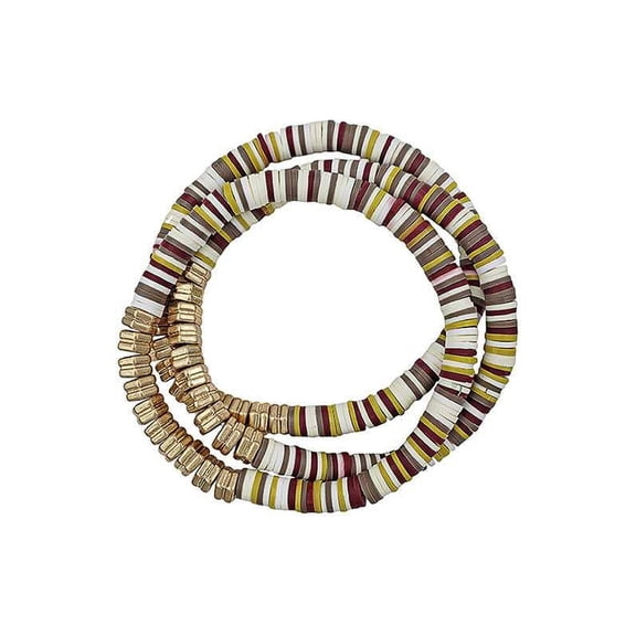 Triple Multi Ring Bead Stretchable Bracelets