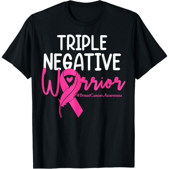 Triple Negative Warrior Pink Ribbon Breast Cancer Awareness T-Shirt