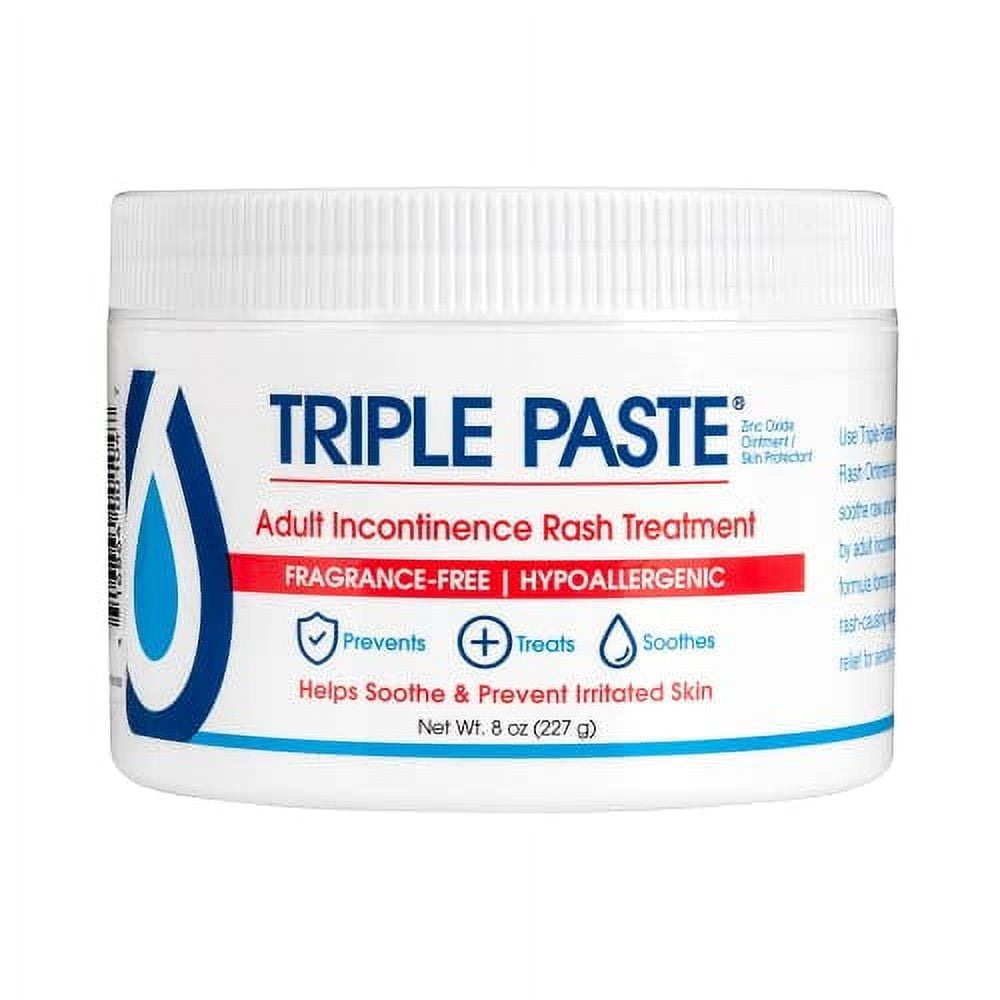 Triple Paste Adult Incontinence Rash Treatment 8 oz Jar Diaper Rash