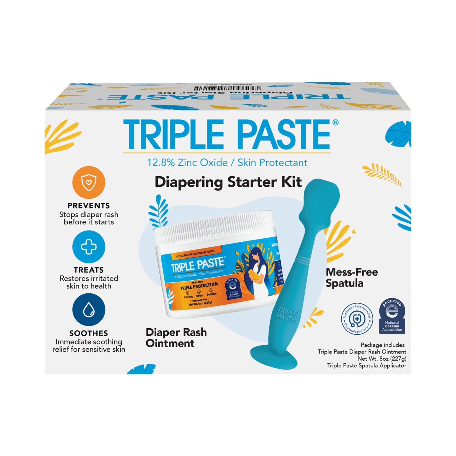 Triple Paste Zinc Oxide Diaper Rash Cream 8OZ + Spatula Bundle 1CT
