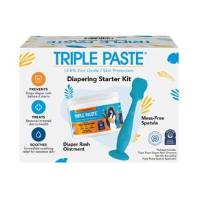 Triple Paste Zinc Oxide Diaper Rash Cream 8OZ + Spatula Bundle 1CT