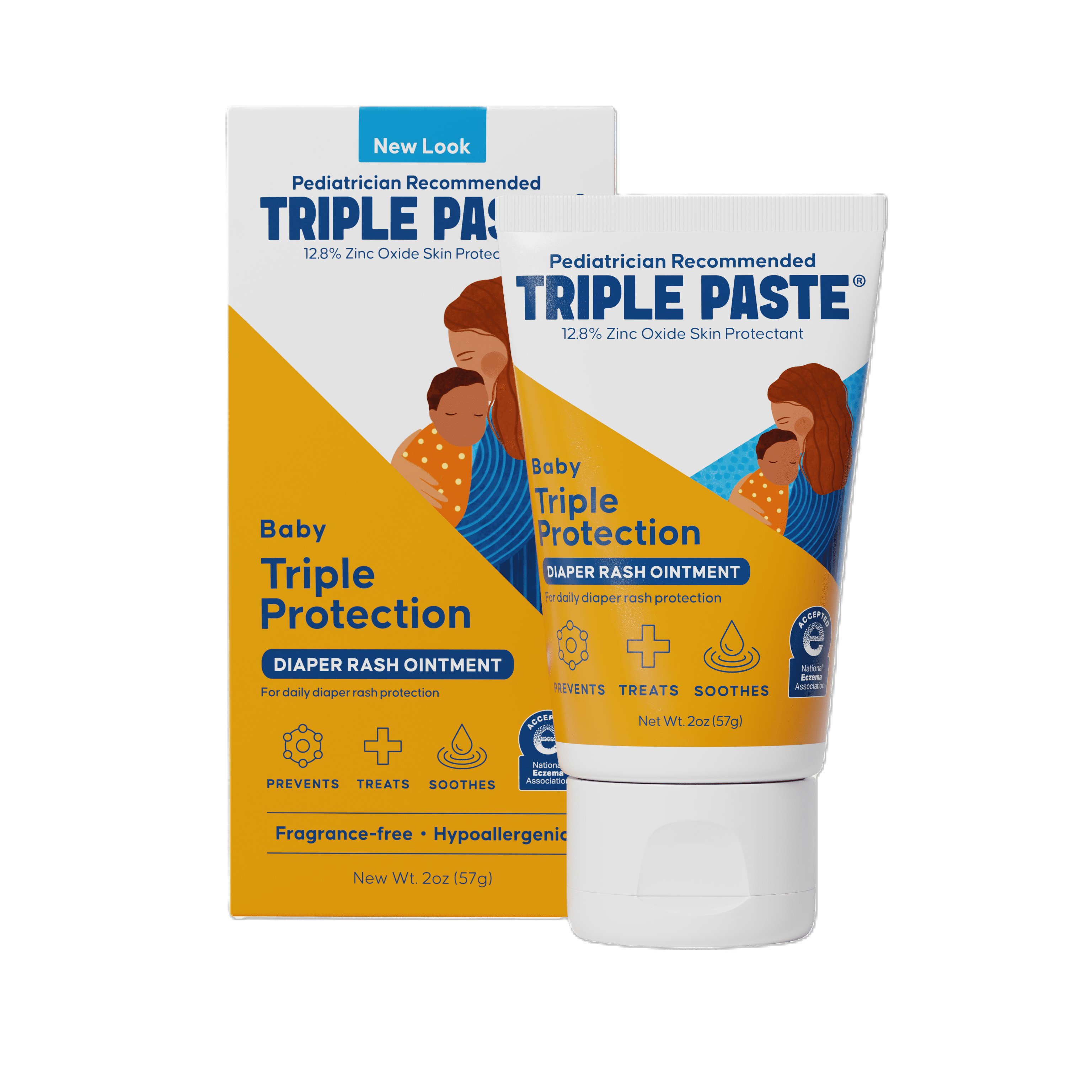 Triple Paste Diaper Rash Cream, Hypoallergenic Medicated Ointment