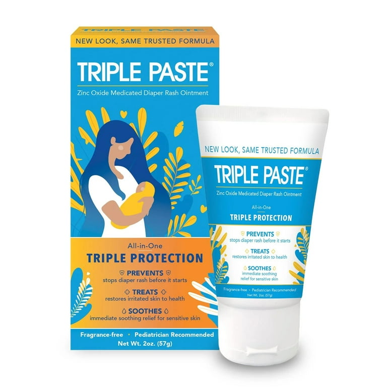 Triple Paste Medicated Ointment for Diaper Rash, Hypoallergenic - 2 oz  (Pack of 1)
