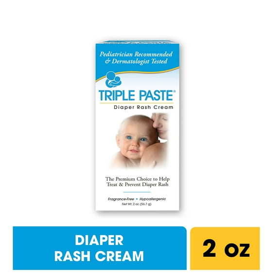 Triple Paste Medicated Baby Ointment Diaper Rash Unscented, 2Oz, 3-Pack