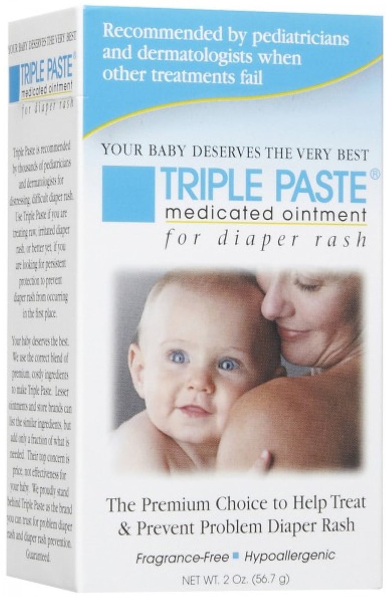  Triple Paste Diaper Rash Cream, Hypoallergenic Medicated  Ointment for Babies, 8 oz (Pack of 2) : Baby