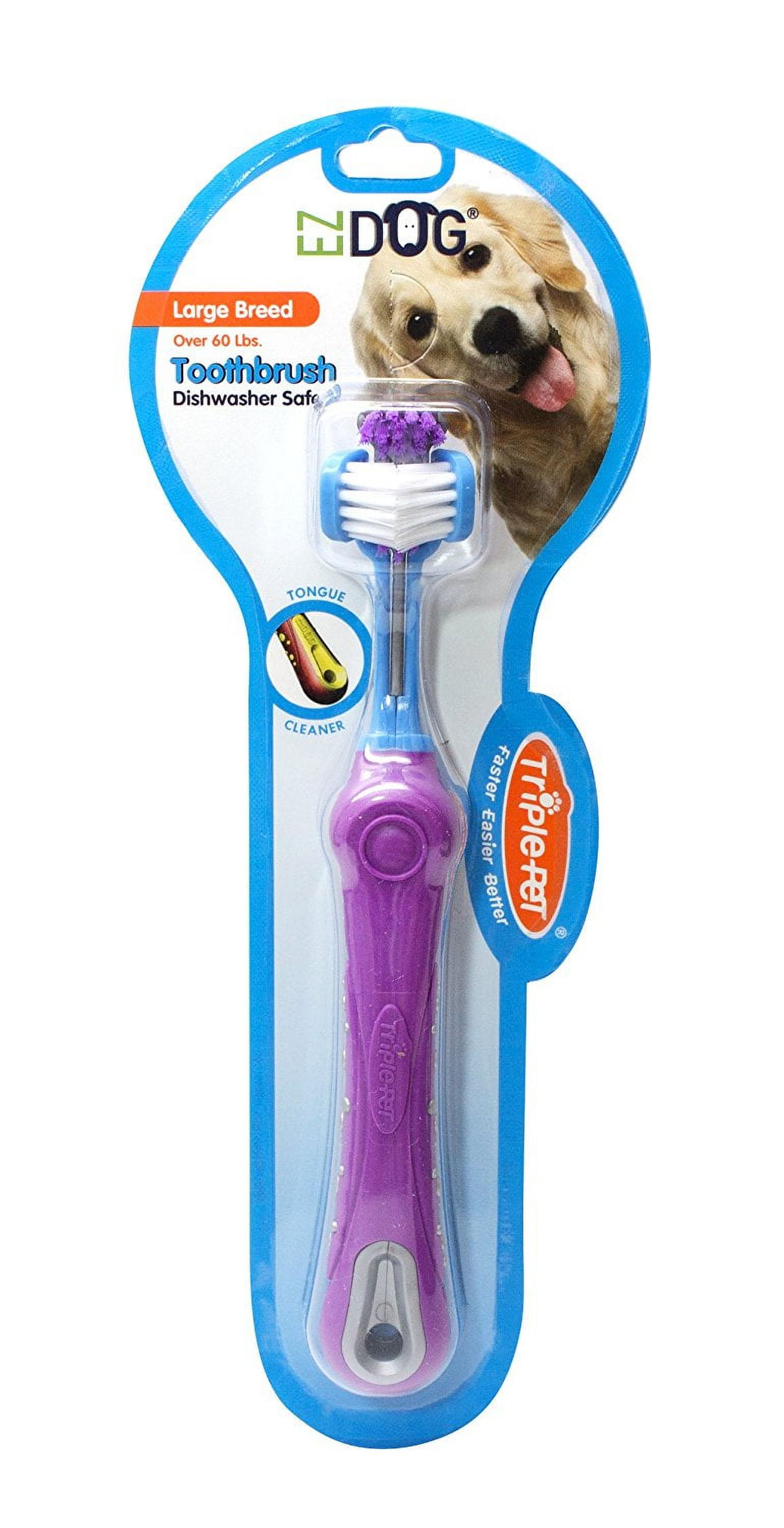 Triple Pet EZ Dog Three Sided Dog Toothbrush Dental Care Large Breeds