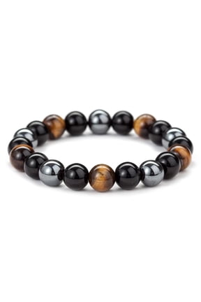 Triple Protection Bracelet - Tiger’s Eye, Obsidian, Hematite