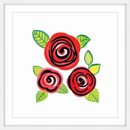 "Triple Red" Framed Painting Print