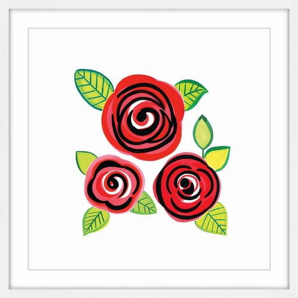 "Triple Red" Framed Painting Print