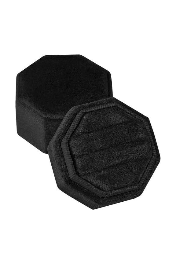 Triple Rings Presentation Box in Plush Octagonal Flannel Velvets Rings Box Proposal Box Suitable for Various Occasion