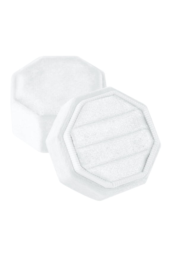 Triple Rings Presentation Box in Plush Octagonal Flannel Velvets Rings Box Proposal Box Suitable for Various Occasion