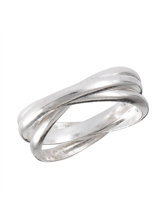 Triple Rolling Ring Set .925 Sterling Silver 2mm Bands Jewelry Female Male Unisex Size 8