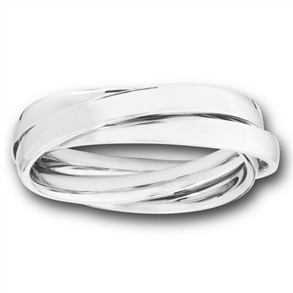 Triple Rolling Stackable Three Ring Set Stainless Steel Band Gray Jewelry Female Male Unisex Size 12