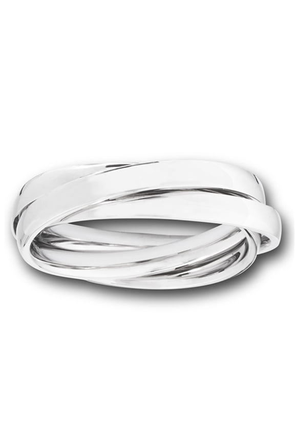 Triple Rolling Stackable Three Ring Set Stainless Steel Band Gray Jewelry Female Male Unisex Size 7