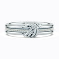 thumbnail image 1 of Triple Row Knot Promise Ring, Eternity Diamond Wedding Band, Diamond Engagement Ring, Micro Pave Set Diamond Ring, 14K White Gold Plated, 1.8 Ct Simulated Diamond, Gift Ring For Her, 1 of 5