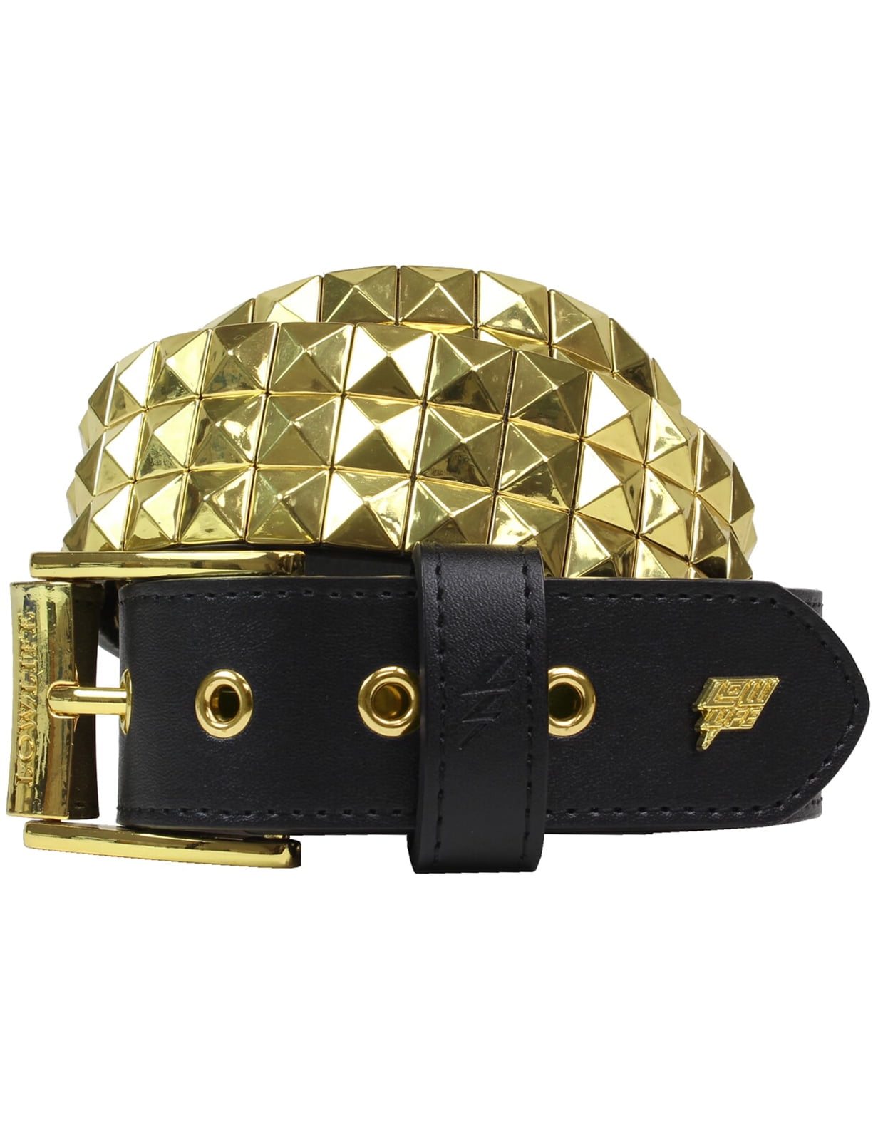 Black & Gold Triomphe Leather Belt main image 0