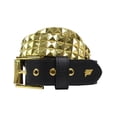 thumbnail image 1 of Triple S Studded Leather Belt [Black and Gold], 1 of 3