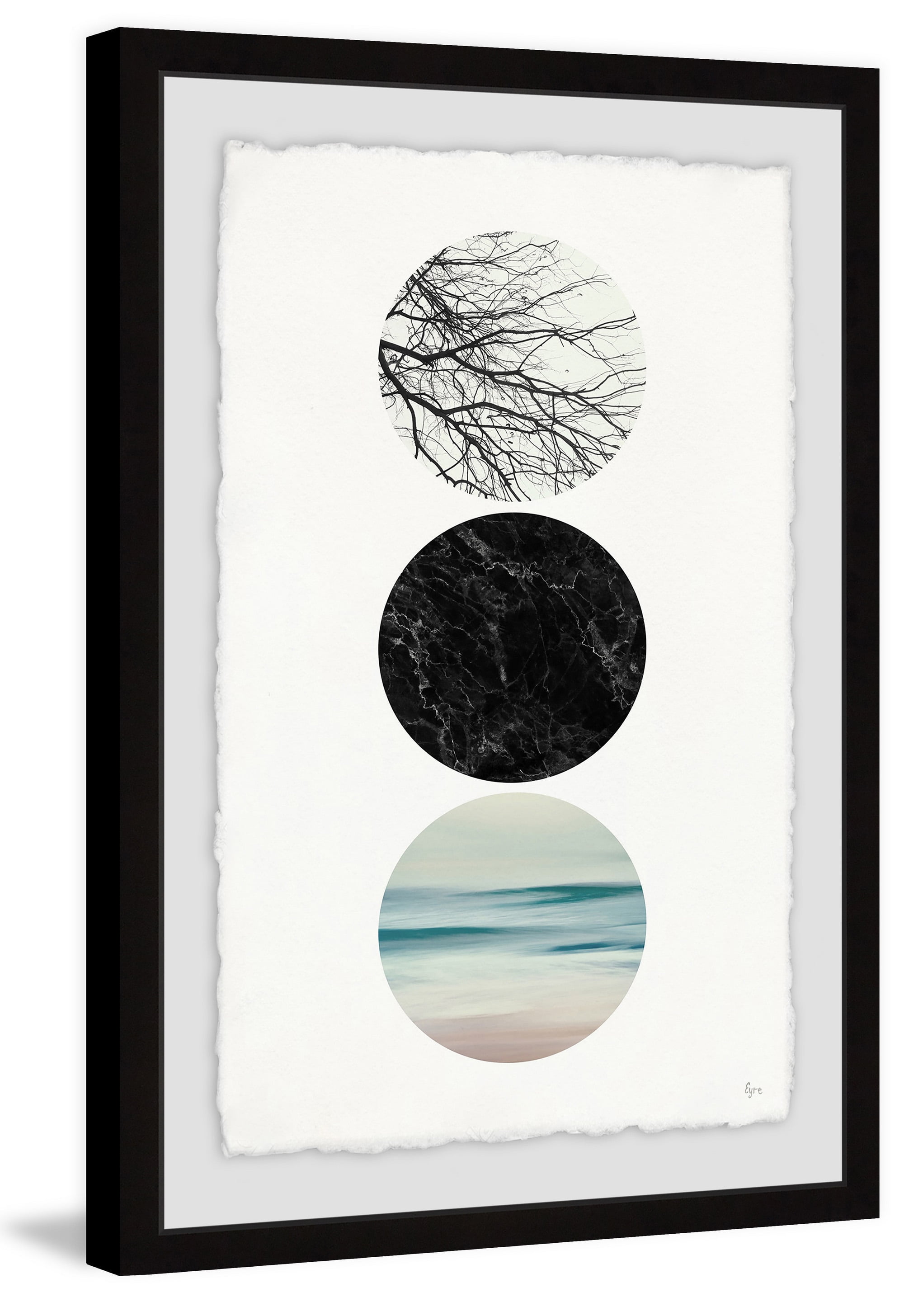 Triple Scenes Framed Painting Print